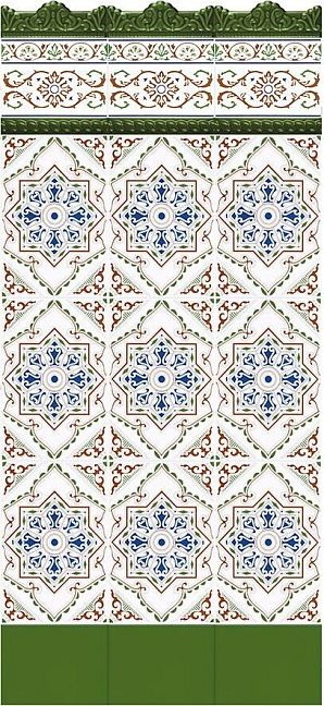 Керамическая плитка Ceramica Ribesalbes Zocalo Listone Cordon Verde 3x20