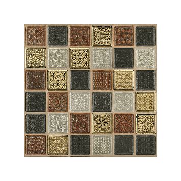 Мраморная плитка Akros Decorative Art Bisanzio Bianco Carrara - Nero Marquinia Bardiglio - Rosso Asiago Mix Gold - Silver 30,5x30,5