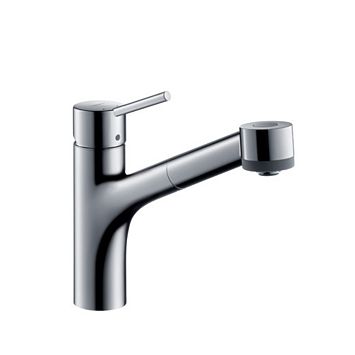 Смеситель для раковины Hansgrohe Talis S Кухонный на 1 отв., однорычажный, с выдвижным изливом, цвет: хром