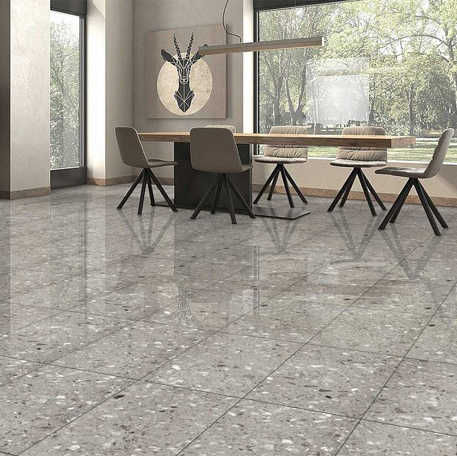 Керамогранит Art&Natura Ceramica Marmo River Mosaic Grey 60x120х0,9 Glossy