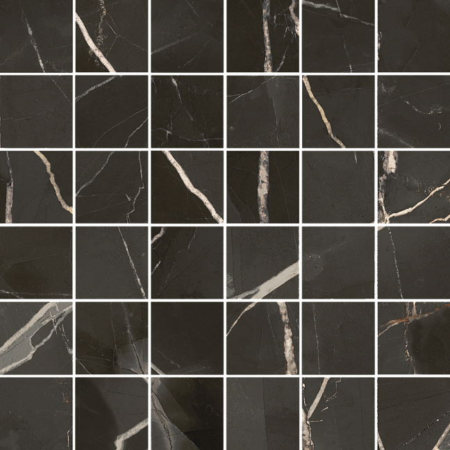 Italon Керамогранитная мозаика Stellaris Absolut Black Mosaico 30x30 Matt