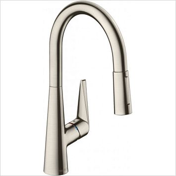 Смеситель для кухни Hansgrohe Kitchen M7116-H220 однорычажный, с вытяжным душем, сталь