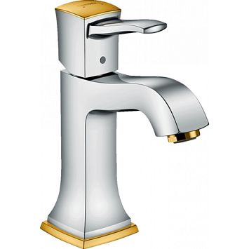 Смеситель для раковины Hansgrohe Metropol Classic на 1 отв., цвет: хром/золото