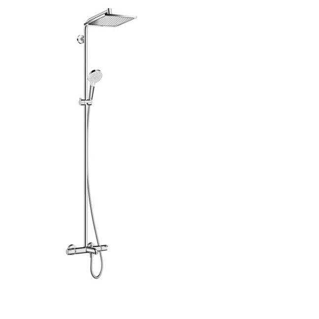 Душевая система Hansgrohe Crometta E 240 SHP 138см, с верхним душем 240х240мм., ручным душем и термостатическим смесителем, цвет: хром