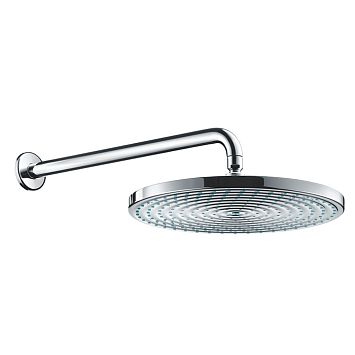 Верхний душ Hansgrohe Raindance S 1jet (RainAir), d300мм, с настенным держателем 390 мм, шарнирное соединение, G1/2, цвет: хром