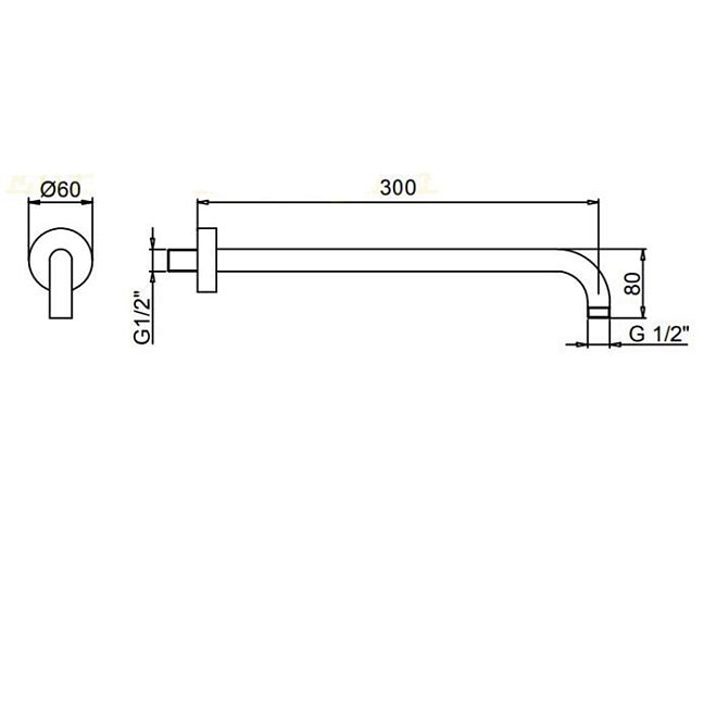 Fantini Nice Кронштейн для душевой лейки 30см, цвет: черный матовый