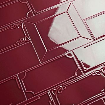 Керамическая плитка Etruria Design Art Deco Vectorframe A Burgundy 1&deg; Scelta 12,5x25