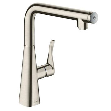 Смеситель для кухни Hansgrohe Metris Select на 1 отв, поворотный излив, цвет: сталь