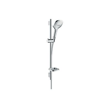 Душевой набор Hansgrohe Raindance Select E: штанга 65см., ручной душ 120, 3jet (Rain, RainAir, WhirlAir), EcoSmart, мыльница, шланг, цвет: хром