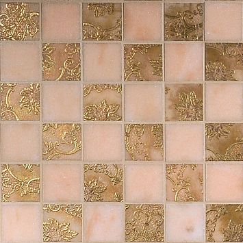 Мраморная плитка Akros Decorative Art Alfa Eridani TS Rosa Portogallo Gold 30,5x30,5