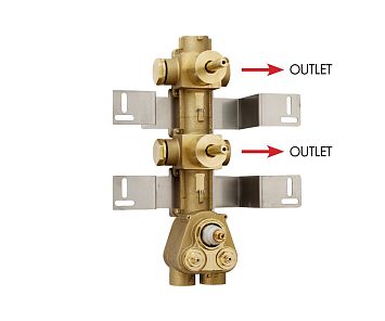 BOSSINI (2 OUTLETS) Скрытая часть для термостата HighFlow на 2 потребителя (установка вертикально/горизонтально)