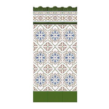 Керамическая плитка Ceramica Ribesalbes Zocalo Cordon Relieve Azul Verde 5x20