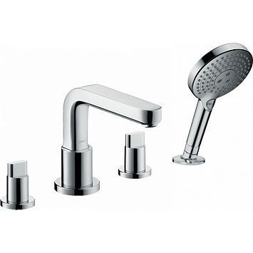 Смеситель на край ванны Hansgrohe Metris S, на 4 отв., цвет: хром