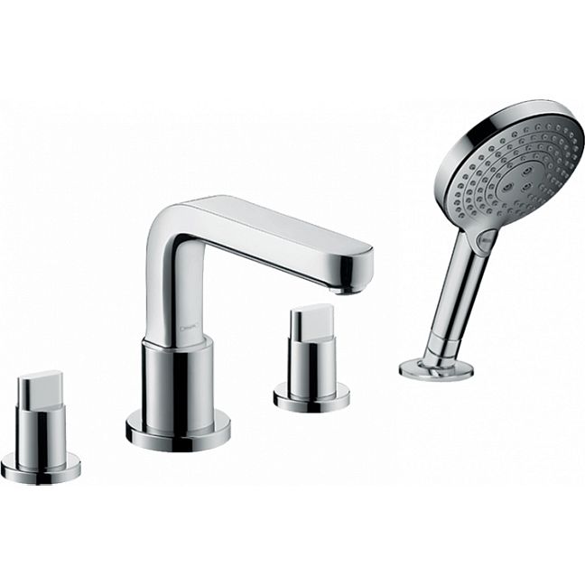 Смеситель на край ванны Hansgrohe Metris S, на 4 отв., цвет: хром