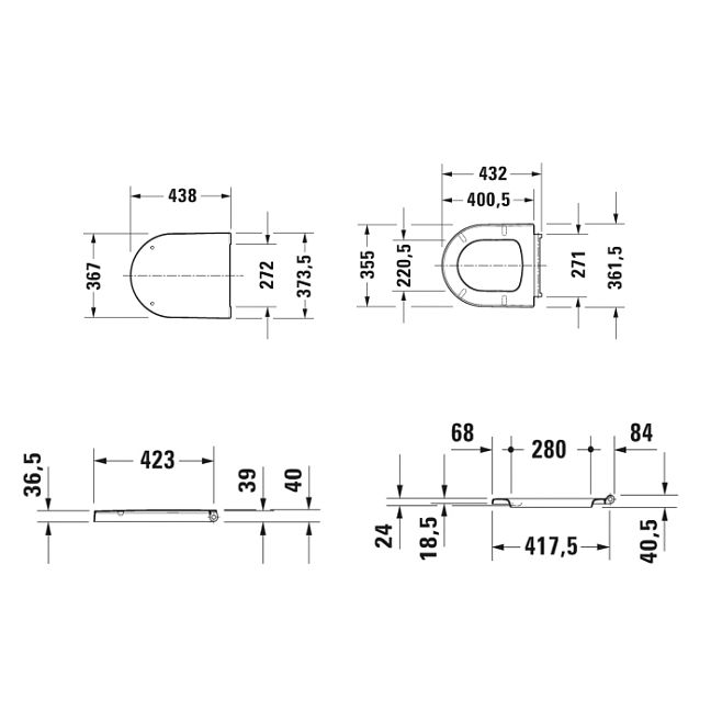 Duravit Me by Starck Сиденье для унитаза , цвет: белый, петли нерж сталь, микролифтом