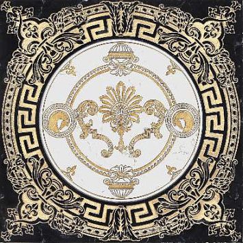 Мраморная плитка Akros Luxurius Hellenic T Biancone/Nero Marquinia Gold 40x40