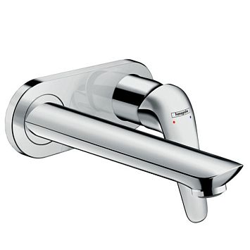 Смеситель для раковины Hansgrohe Novus Однорычажный излив 195 мм, настенный, скрытый монтаж, внешняя часть, цвет: хром