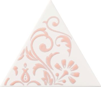 Керамическая плитка Petracers Triangolo Ricciolo Rosa Su Bianco 17x17