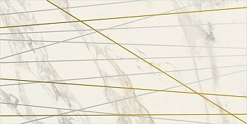 Керамогранит Италон Шарм Делюкс Арабескато Вставка Голден Лайн Глянцевый 40x80