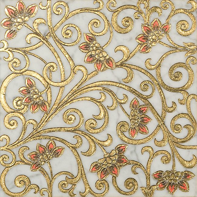 Мраморная плитка Akros Decorative Art Alfa Ceti T Bianco Carrara Gold 30,5x30,5