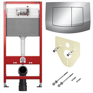 Комплект инсталляции 4 в 1 с панелью смыва ТЕСЕambia для установки подвесного унитаза (9400405)