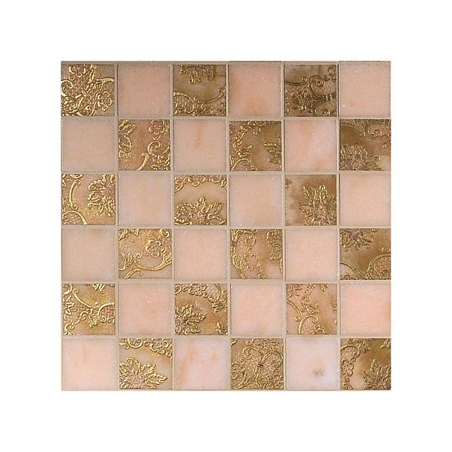 Мраморная плитка Akros Decorative Art Alfa Eridani TS Rosa Portogallo Gold 30,5x30,5