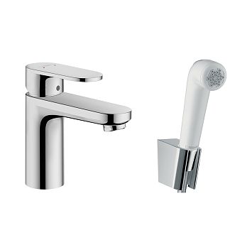 Hansgrohe Vernis Blend Смеситель для раковины однорычажный 100 с гигиеническим душем и шлангом 160 см хром 71215000