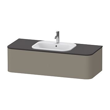 Duravit Happy D.2 Plus Столешница 16x1300x550мм для тумбы #HP4932, HP4942, HP4952 ,HP4962, HP4972 с вырезом под 1 раковину, цвет: graphite supermatt