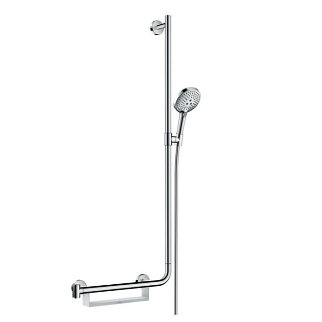 Душевой гарнитур Hansgrohe Raindance Select S 120/U'Comfort, с ручным душем и полочкой, 110см., цвет: хром