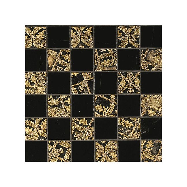 Мраморная плитка Akros Decorative Art Alfa Crucis TS Nero Marquinia Gold 30,5x30,5