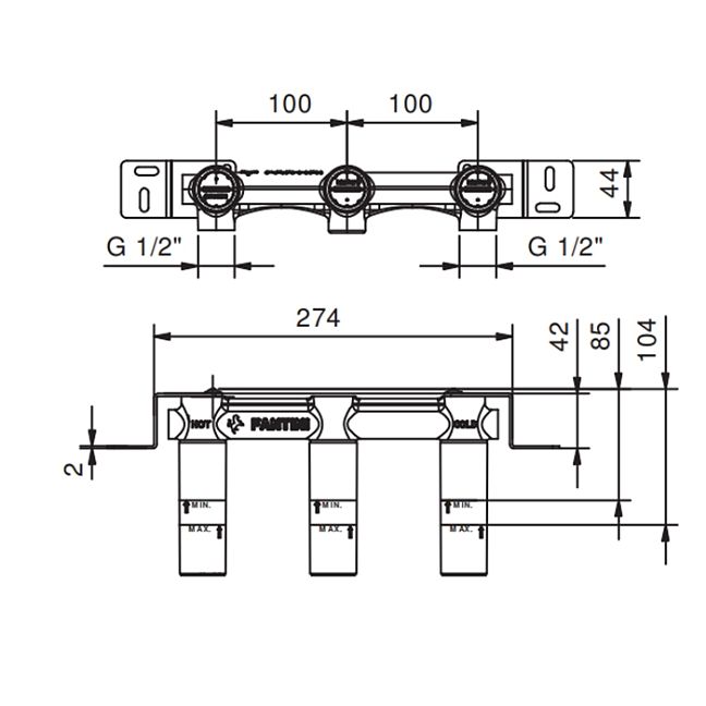 Fantini Внутренняя часть смесителя для раковины 4400R010A, 1/2