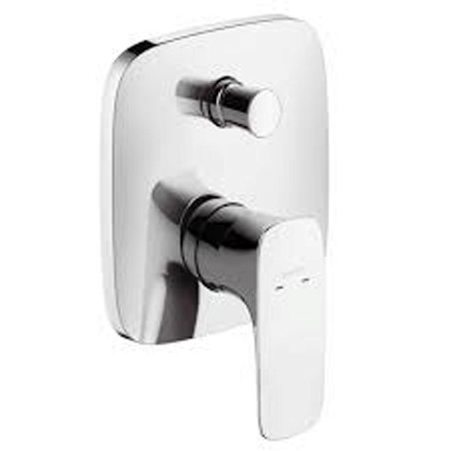 Смеситель для ванны Hansgrohe Pura Vida однорычажный, СМ, со встроенной защитной, внешняя часть, цвет: хром