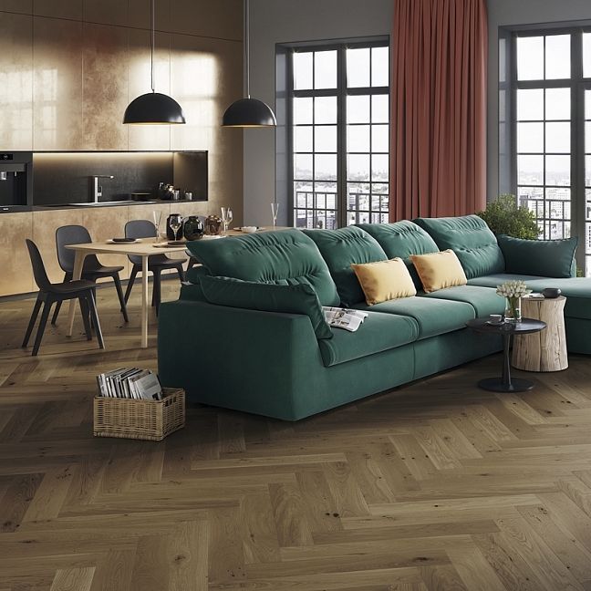 Паркетная доска Barlinek Pure Classico Line Дуб Toffee Herringbone 13x72,5