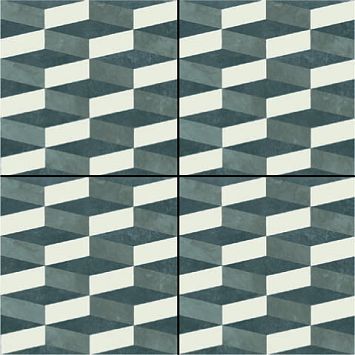 Керамогранит Mutina Azulej Cubo Nero Matt 20x20