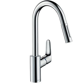 Смеситель для кухни Hansgrohe Focus M41 на 1 отв, поворотный излив: 22см с вытяжным душем, 2jet, h:22.6см, sBox, цвет: хром