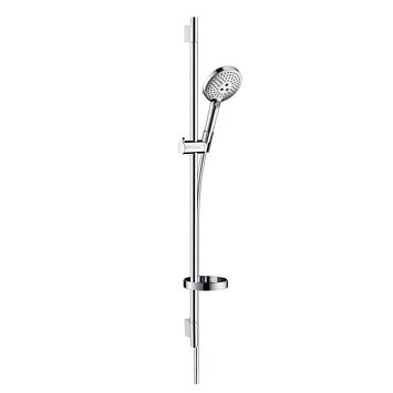 Душевой набор Hansgrohe Raindance Select S: штанга 90см., ручной душ 120, 3jet (Rain, RainAir, WhirlAir), EcoSmart, мыльница, шланг, цвет: хром