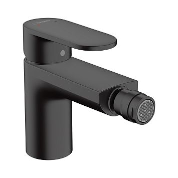 Hansgrohe Vernis Blend Смеситель для биде однорычажный со сливным гарнитуром черный 71210670