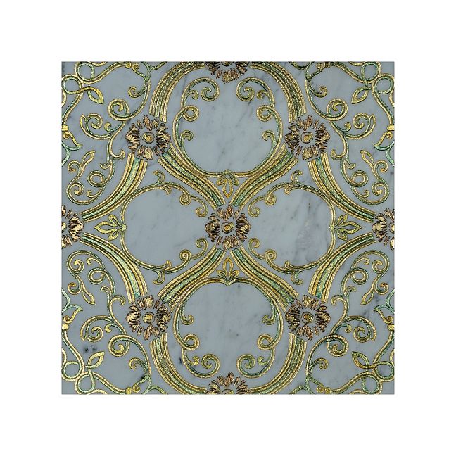 Мраморная плитка Akros Axioma Theikos T Bianco Carrara Gold 40x40