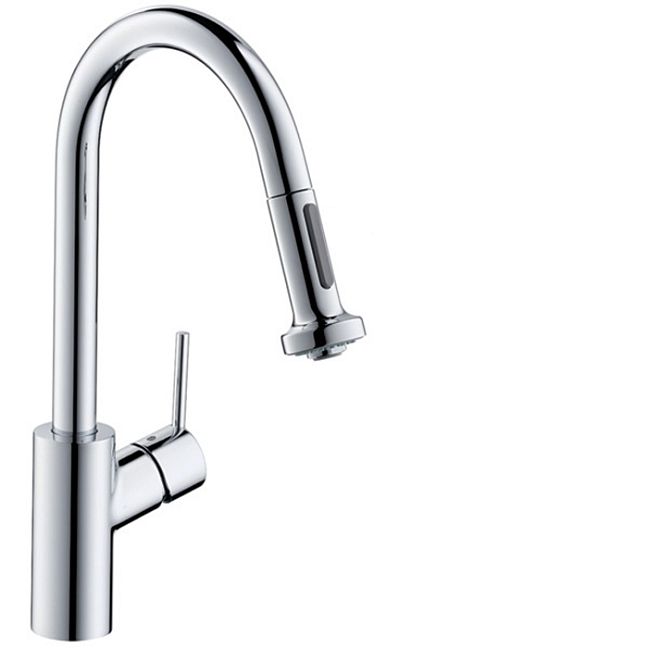 Смеситель для кухни Hansgrohe Talis M52 на 1 отв, поворотный излив: 22.2см с вытяжным душем, 2jet, h:22.6см, sBox, устан.около окна, цвет: хром