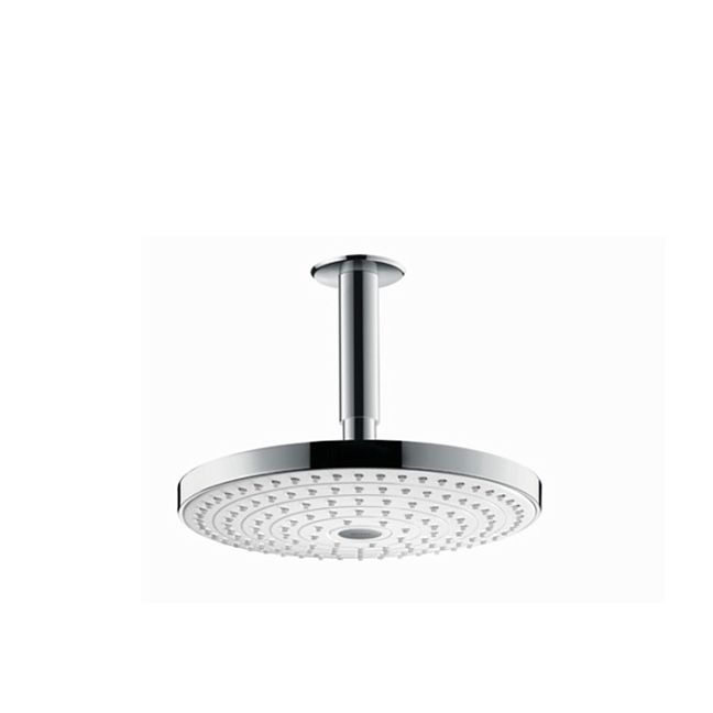 Верхний душ Hansgrohe Raindance Select S d240мм, 2jet (RainAir, Rain), шарнирное соединение, G1/2, с потолочным держателем 100мм, цвет: белый/хром